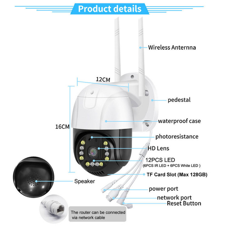 دوربین مداربسته تحت شبکه چرخشی بی سیم مدل V380-P20